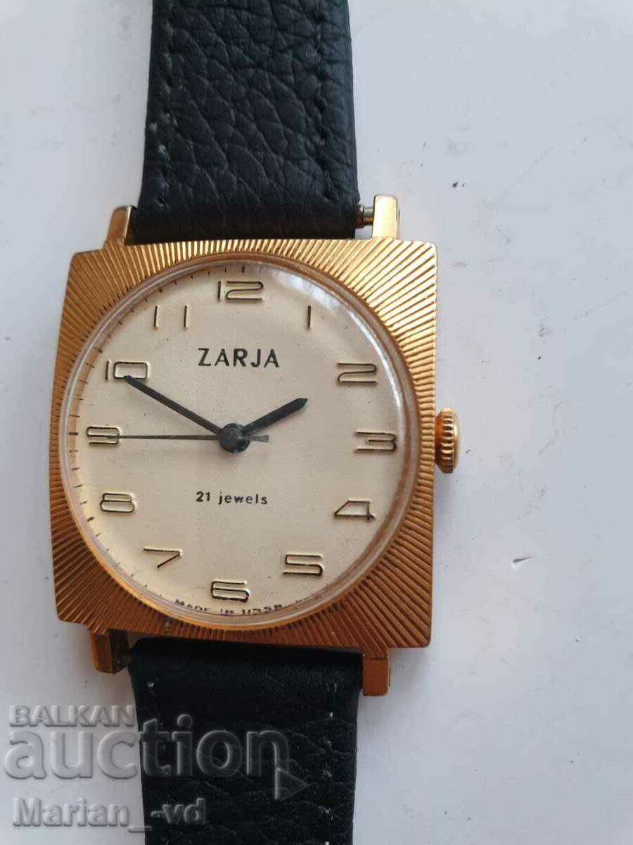Auction  Men's watch Zaria Zaria 21jewels gold plated AU 10