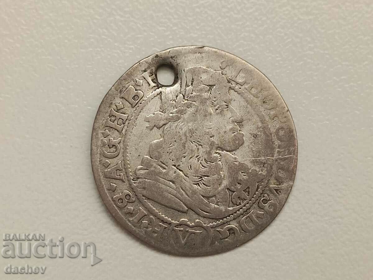 Аукцион Рядка стара Сребърна Монета Леополд I Австроунгария 1676