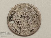 Σπάνιο παλιό ασημένιο νόμισμα Karl VI Αυστρία 1734