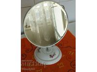 Make-up mirror (magnifying) with porcelain base