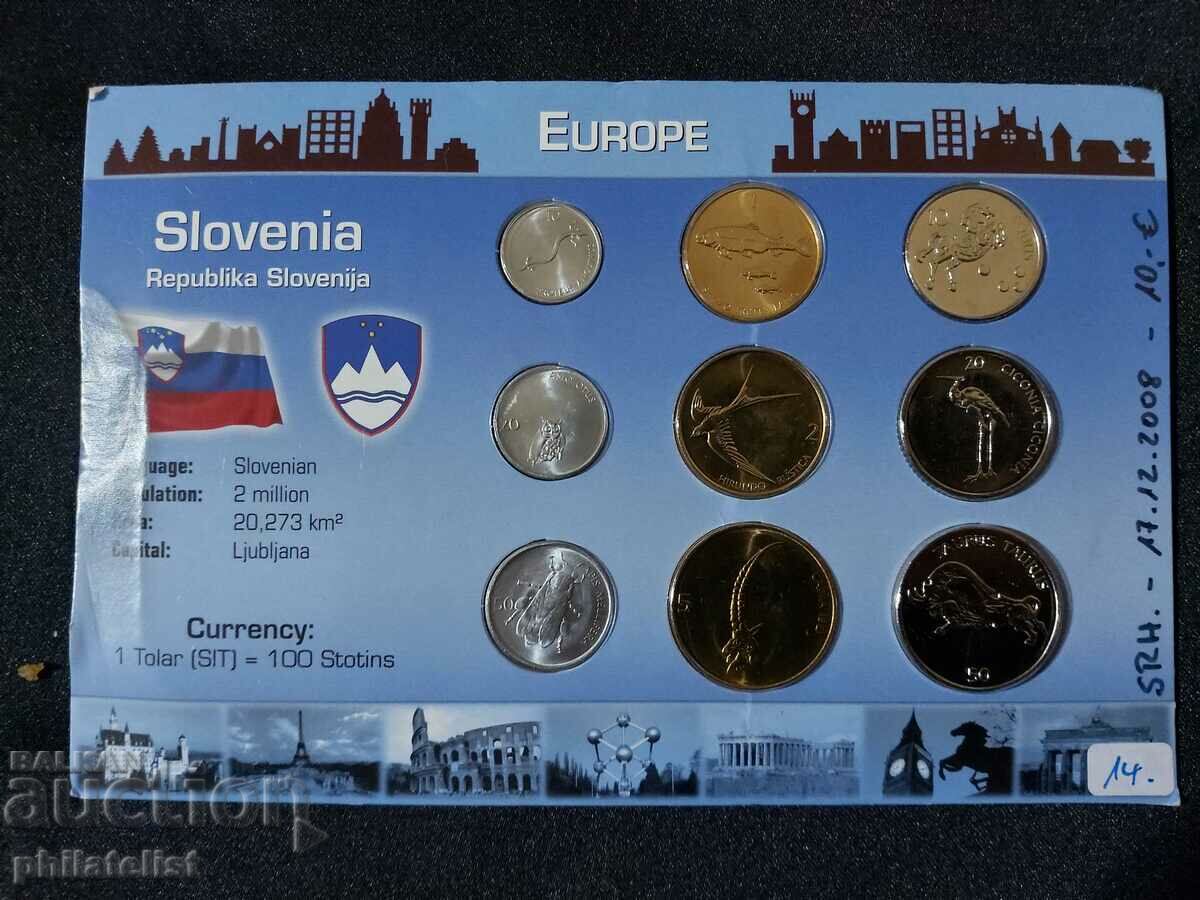 Словения - Комплектен сет от 9 монети , UNC