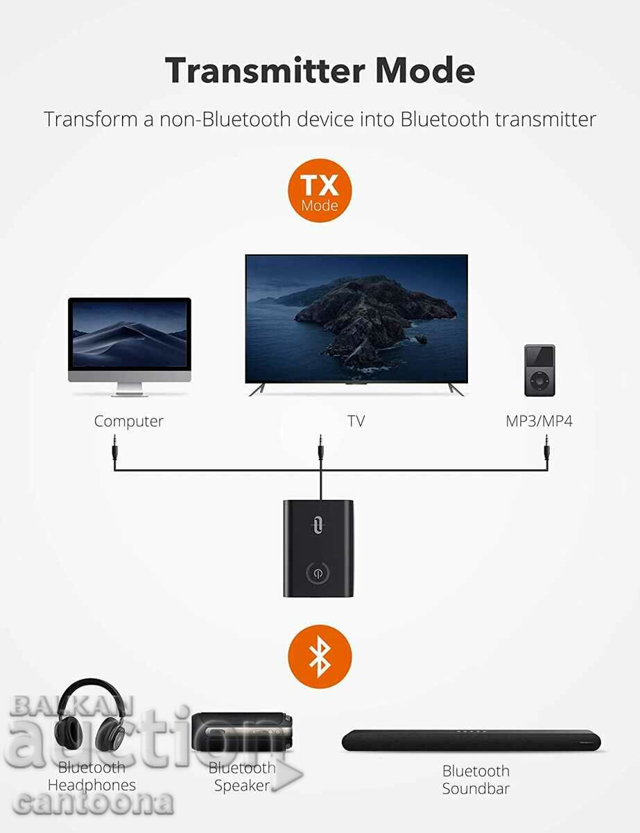 Auction  TaoTronics BA07 2-in-1 Bluetooth Audio Transmitter and Receiver