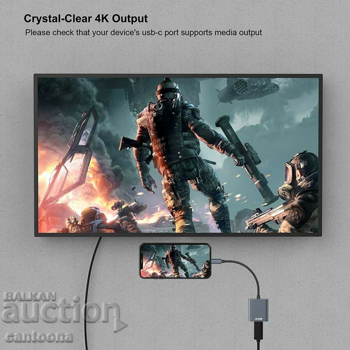 BENFEI USB C to 4K HDMI Adapter, Thunderbolt 3, Aluminum - 5 BENFEI USB C to 4K HDMI Adapter, Thunderbolt 3, Aluminum - 5