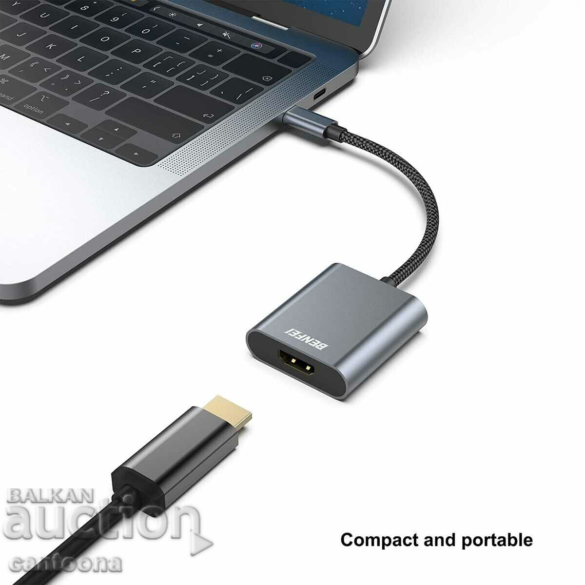 BENFEI USB C to 4K HDMI Adapter, Thunderbolt 3, Aluminum - 7 BENFEI USB C to 4K HDMI Adapter, Thunderbolt 3, Aluminum - 7