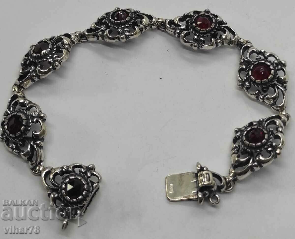 silver bracelet with garnet-835 sample - 6 silver bracelet with garnet-835 sample - 6