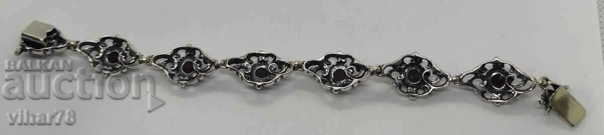 silver bracelet with garnet-835 sample - 7 silver bracelet with garnet-835 sample - 7