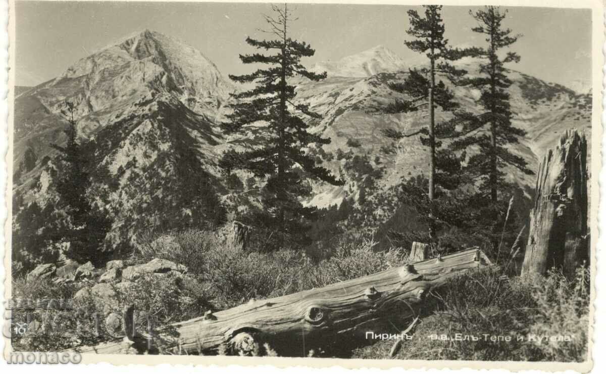 Παλιά καρτ ποστάλ - κορυφές Pirin, El Tepe και Kupelo