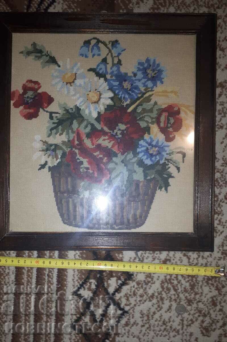 TAPESTRY in a FRAME - POT WITH FLOWERS 35 / 29 with price 49.00 BGN | € 25.05 TAPESTRY in a FRAME - POT WITH FLOWERS 35 / 29 with price 49.00 BGN | € 25.05