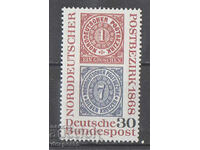1968. GFR. The 100th anniversary of the Norddeutscher Postbezirk.