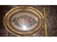 TAPESTRY in OVAL FRAME - FLOWERS 20 / 13