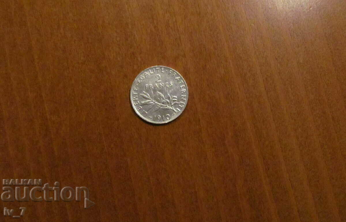2 FRANC 1910, FRANTA - ARGINT