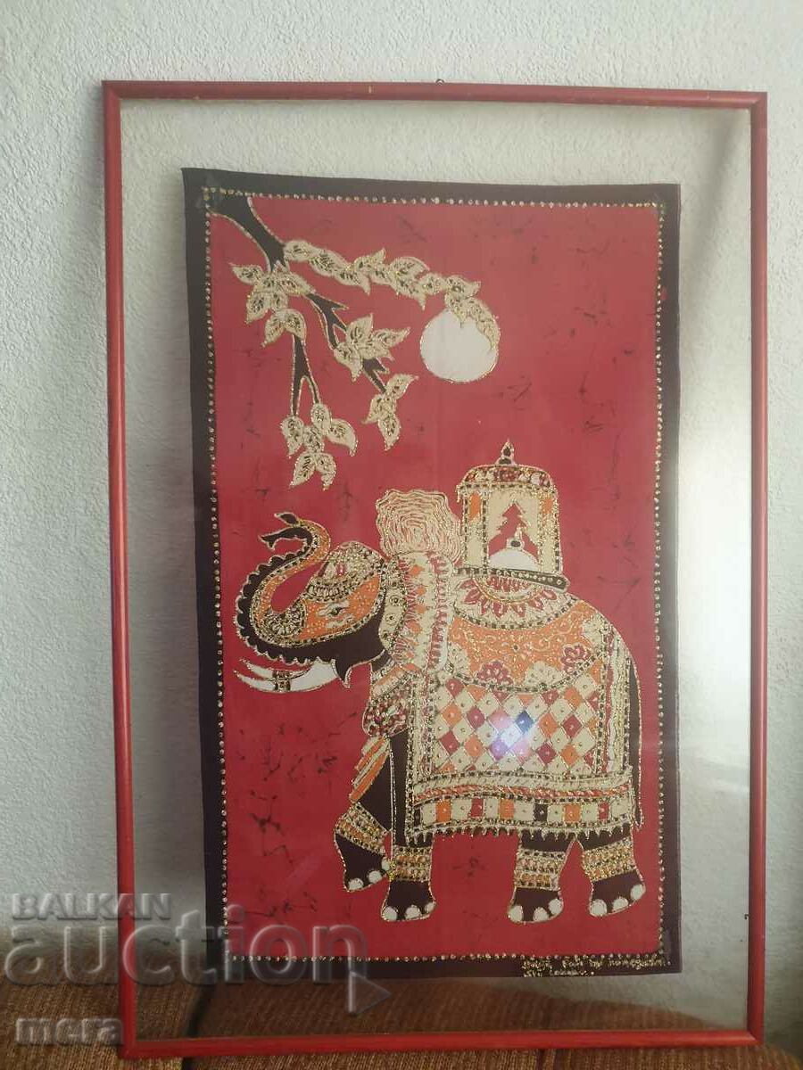 Hand painted designer Indian silk - 5