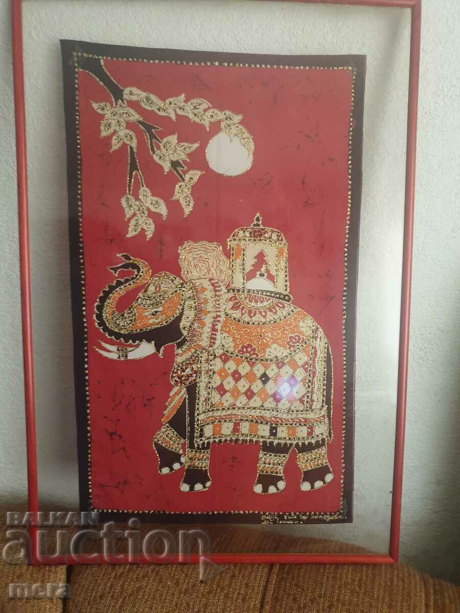 Ръчно рисувана авторска индийска  коприна