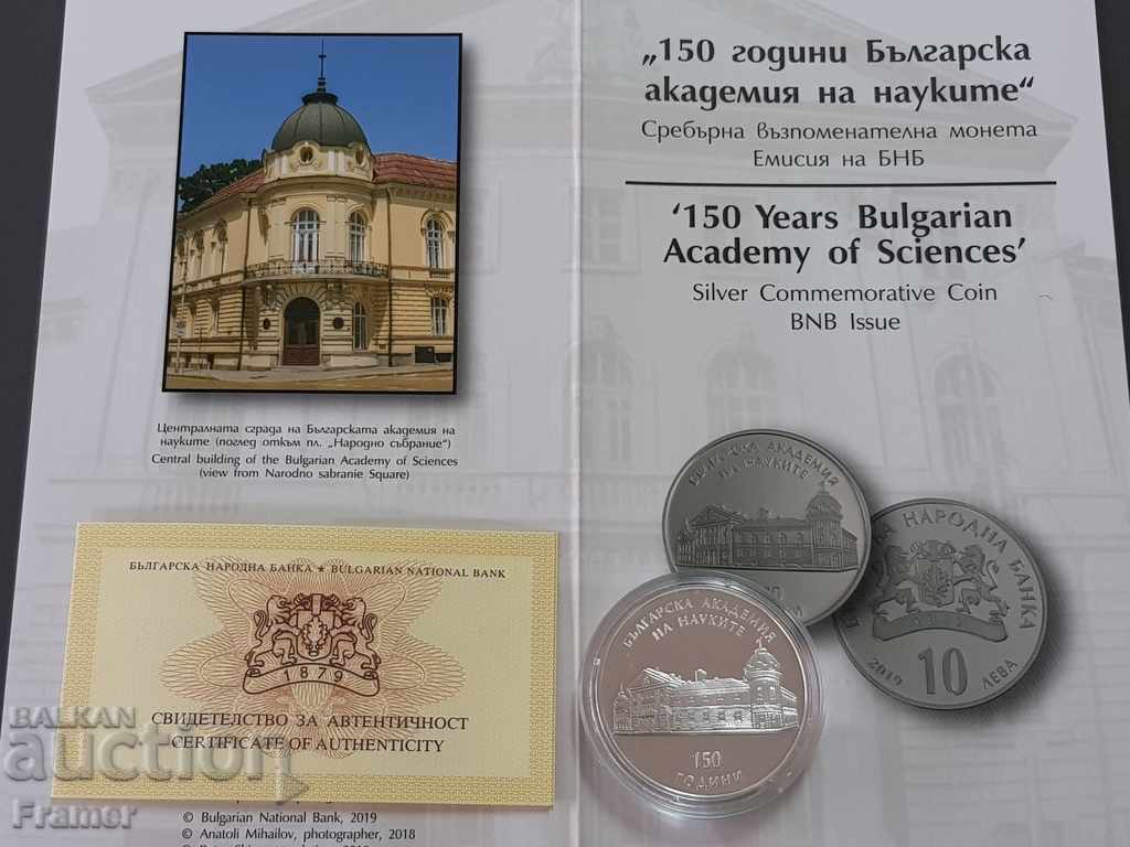 10 leva 2019 Aniversare 150 de ani de la BAN argint 999 cu preț € 150.00 | 293.38 BGN