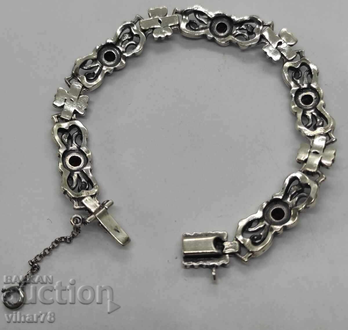 silver bracelet with garnet-835 sample - 7 silver bracelet with garnet-835 sample - 7