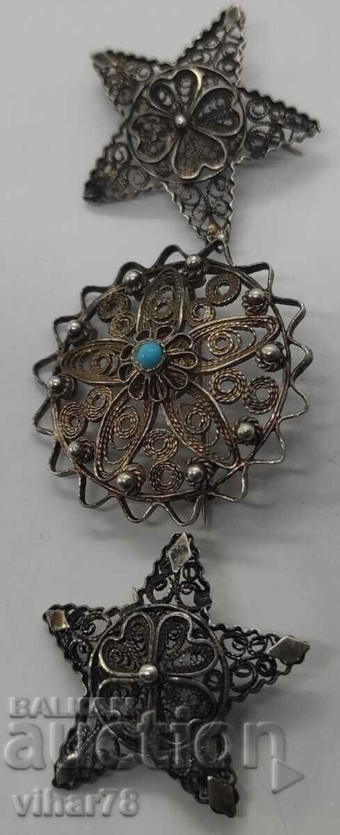 LOT OF THREE OLD SILVER BROOCHES with price 149.99 BGN | € 76.69 LOT OF THREE OLD SILVER BROOCHES with price 149.99 BGN | € 76.69