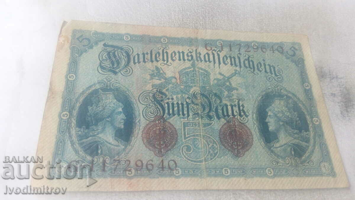 Германия 5 марки 1914