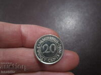 2001 Mauritius 20 cents