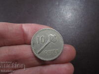 1973 год ФИДЖИ - 10 цента