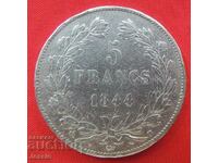 5 Франка 1844 B Франция сребро - Руен