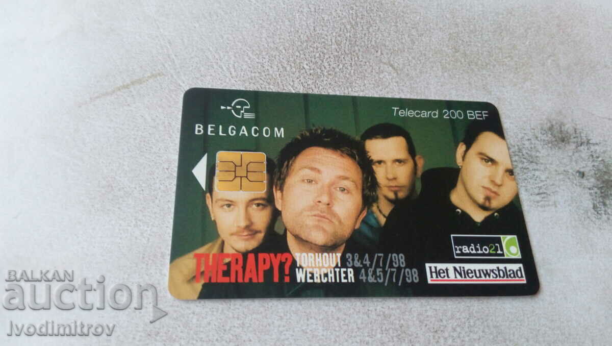 Phonocard BELGACOM Telecard 200 BEF On Line With Rock with price 1.35 BGN | € 0.69