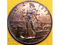 2 centesimi 1917 Italia Victor Emmanuel III - pentru colectare