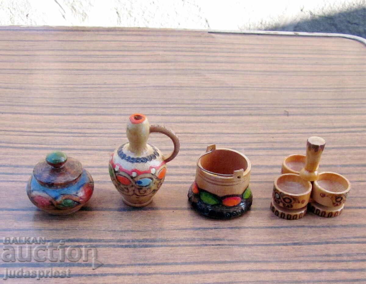 Auction ancient Bulgarian wooden dishes miniatures cauldron pitcher ... Auction ancient Bulgarian wooden dishes miniatures cauldron pitcher ...