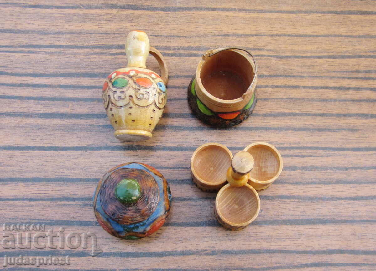Delivery of ancient Bulgarian wooden dishes miniatures cauldron pitcher ... Delivery of ancient Bulgarian wooden dishes miniatures cauldron pitcher ...
