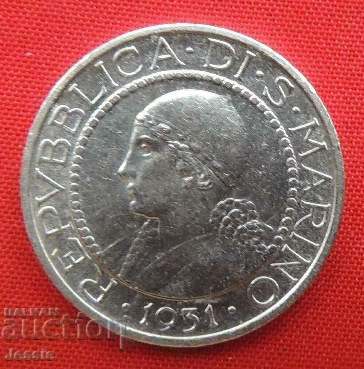 5 Pounds 1931 R San Marino Silver UNC with price 40.91 BGN | € 20.92 5 Pounds 1931 R San Marino Silver UNC with price 40.91 BGN | € 20.92