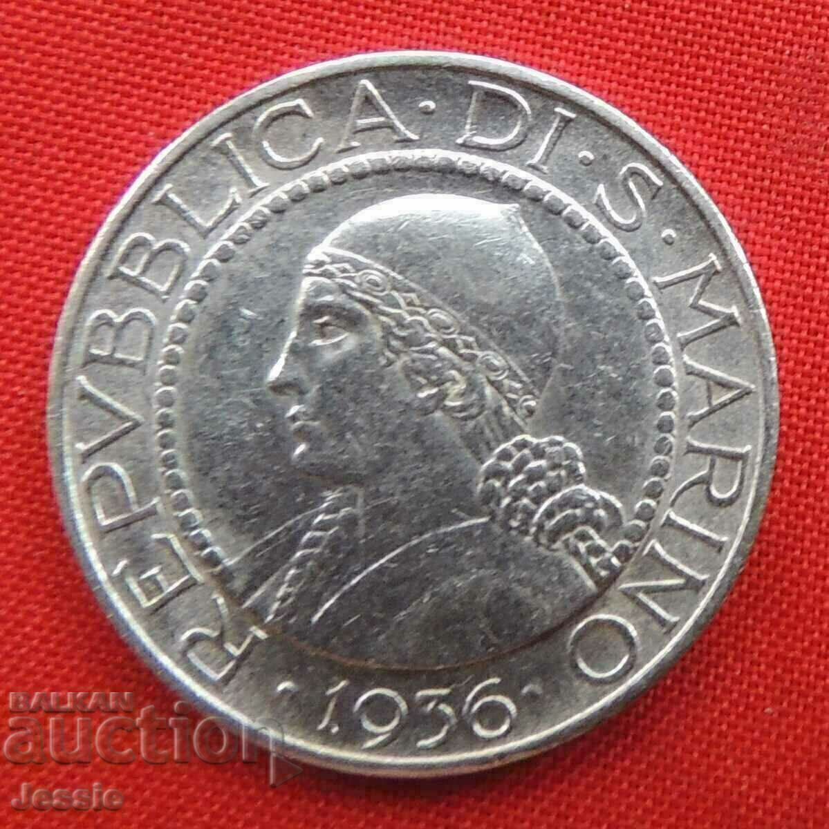 5 Pounds 1936 R San Marino Silver with price 40.90 BGN | € 20.91