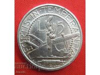 5 Pounds 1936 R San Marino Silver