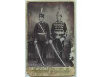 Σπάνια φωτογραφία από χαρτόνι φρουρούς σπαθί στολή 19ου αιώνα