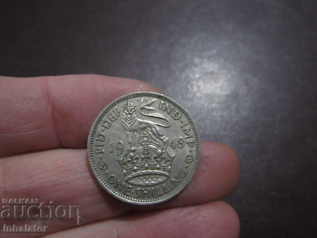 1948 1 shilling - English shilling - lion standing on crown