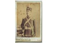 Rare photo cardboard principality of Bulgaria saber epaulettes 19th century