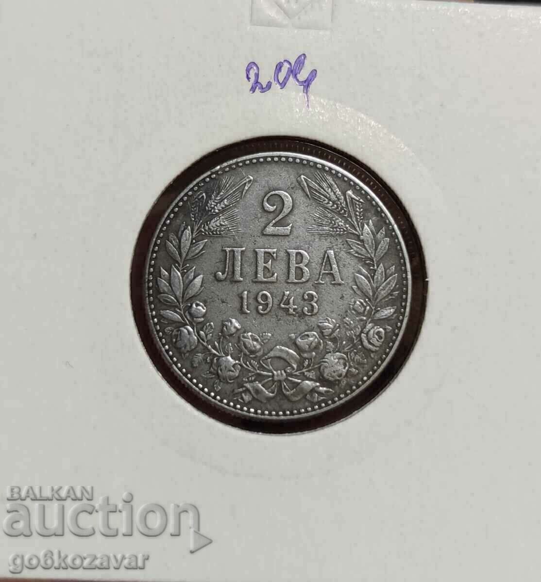 Bulgaria 2 BGN 1943 Iron rare!