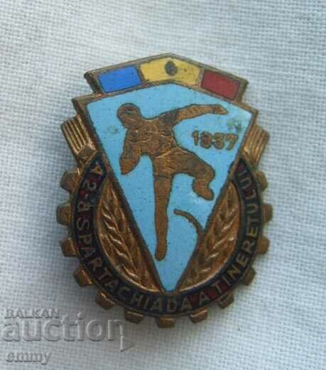 Badge 2nd Youth Spartakiad, Romania 1957