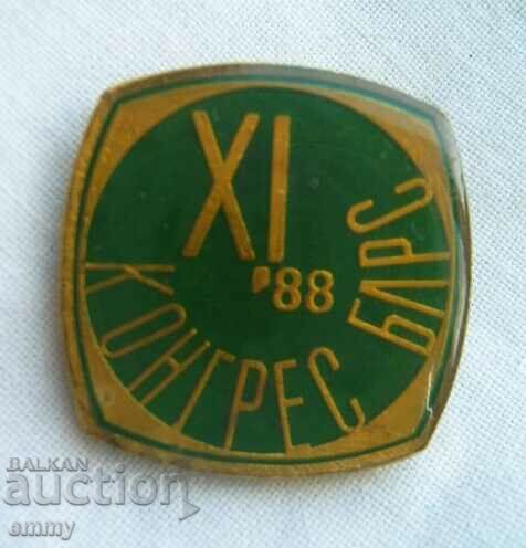 Badge - XI Congress of BLRS, 1988