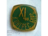 Badge - XI Congress of BLRS, 1988