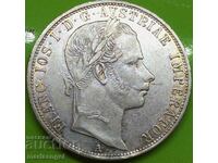 1 флорин 1860 Австрия сребро златна Патина