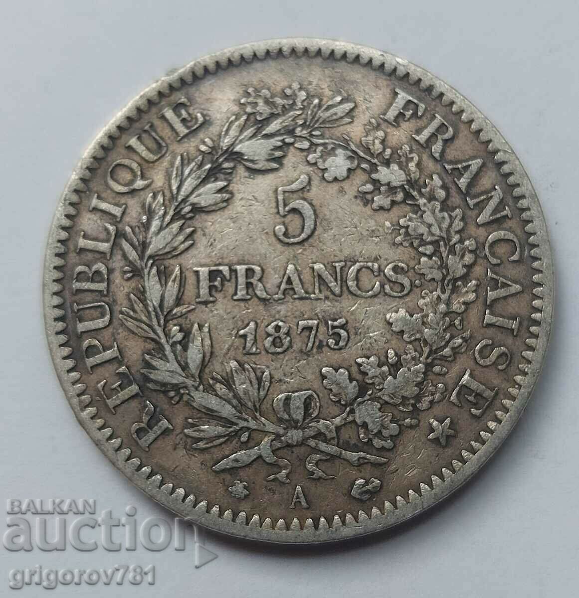 5 Franci Argint Franța 1875 O Monedă de Argint #114 cu preț € 34.26 | 67.01 BGN