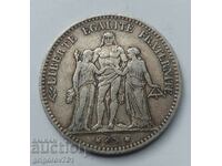 5 Francs Silver France 1875 A Silver Coin #114