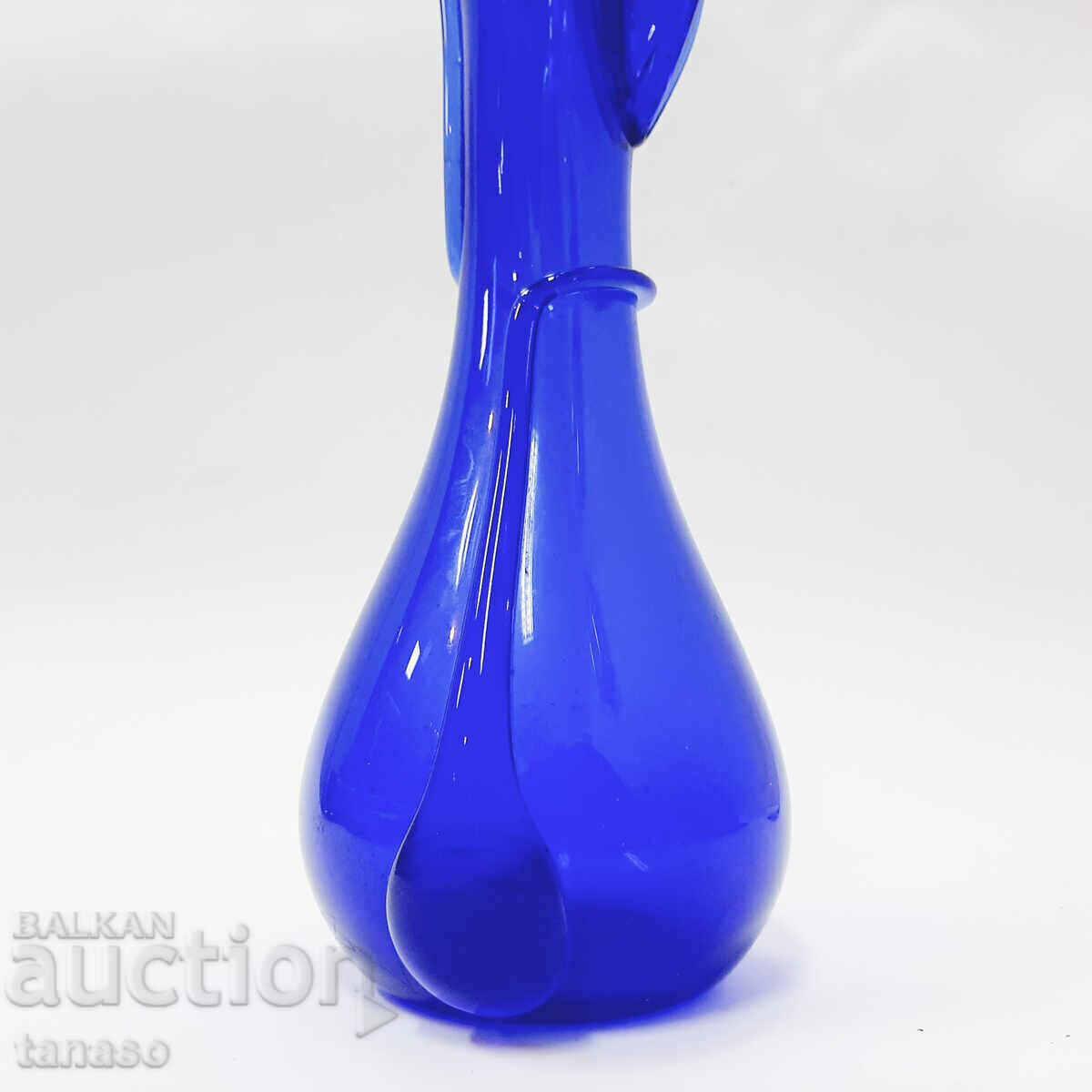 Vază de sticlă de avangardă albastru cobalt (13,3) - 7