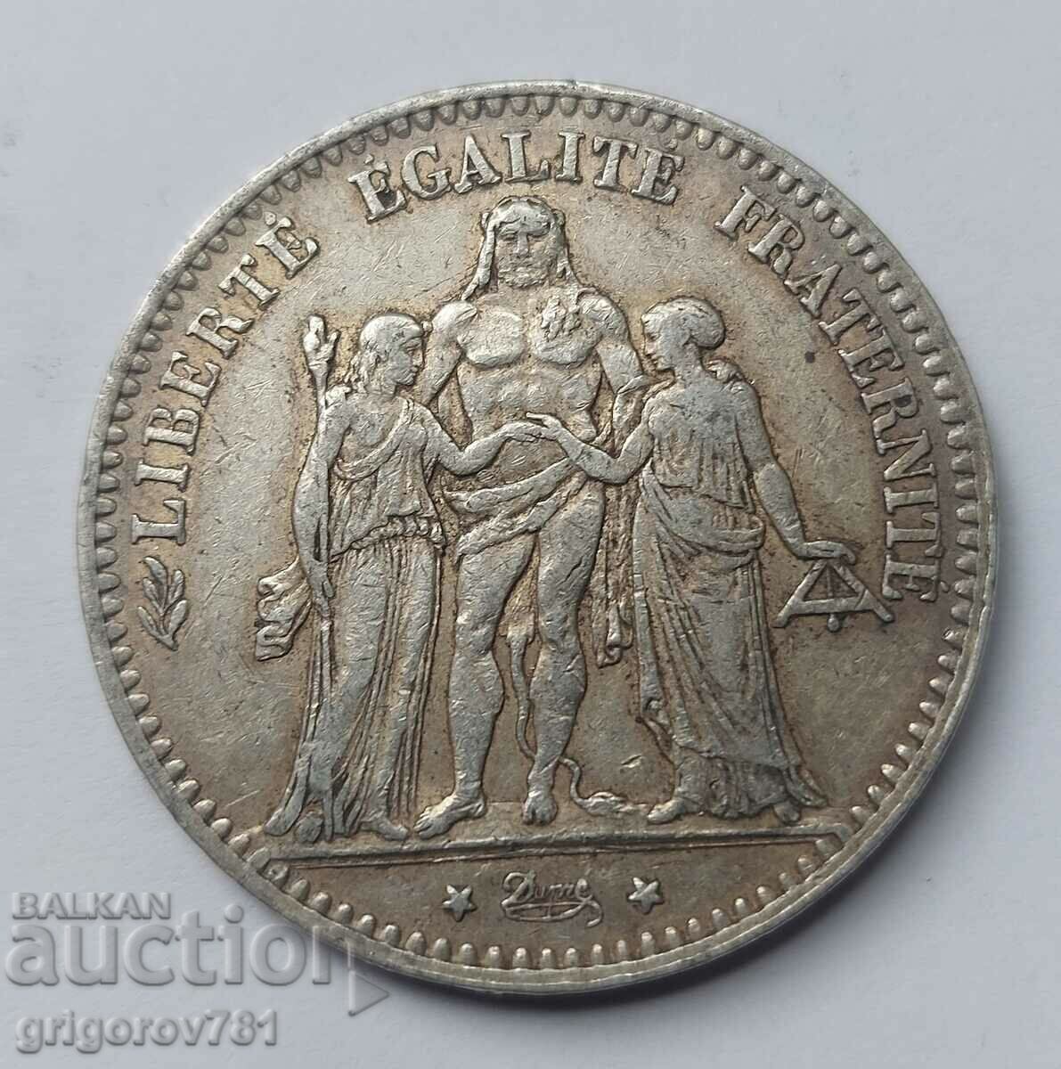 5 Francs Silver France 1875 A Silver Coin #135