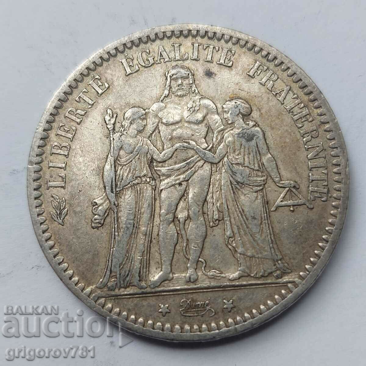 Moneda de argint 5 Franci Franța 1873 K #136