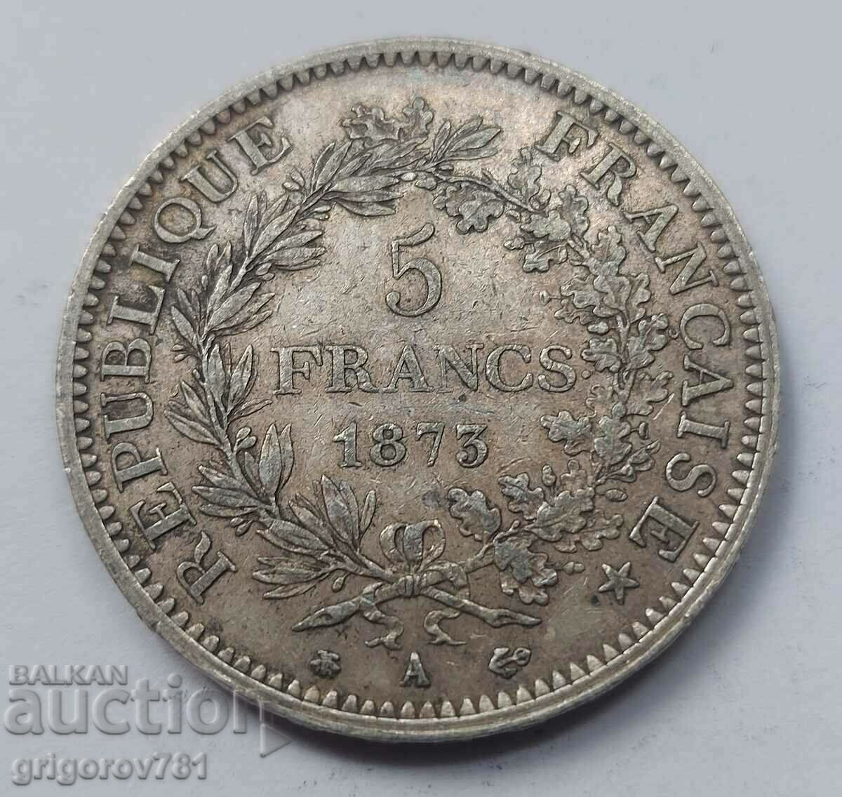 5 Franci Argint Franța 1873 O monedă de argint #138 cu preț € 34.26 | 67.01 BGN