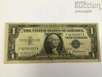 SUA 1 dolar 1957 STAMPA ALBASTRĂ (SAU)