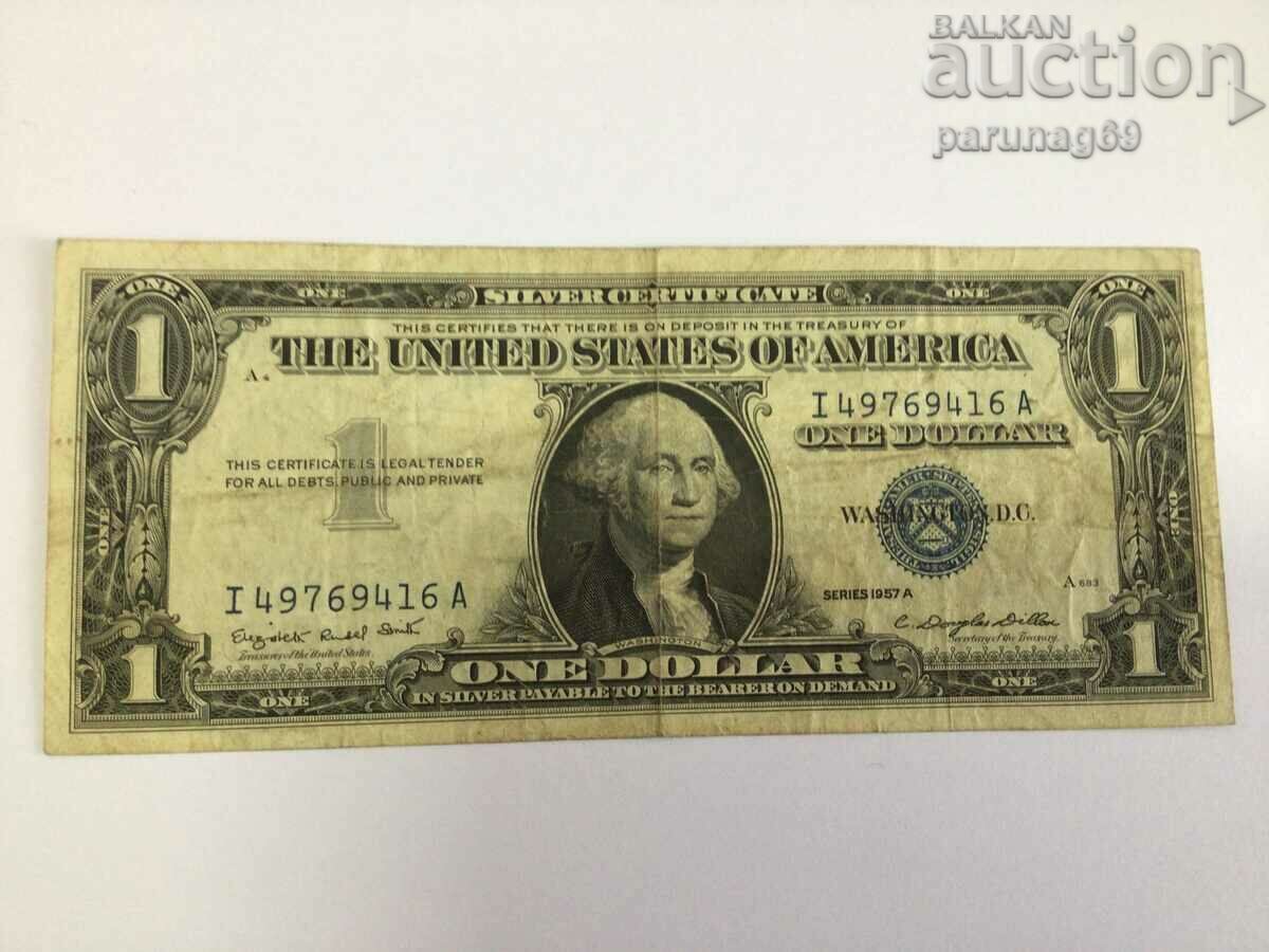 1 Δολάριο ΗΠΑ 1957 ΜΠΛΕ Σφραγίδα (OR)