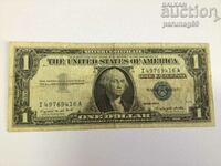 САЩ 1 долар 1957 година СИН ПЕЧАТ (OR)