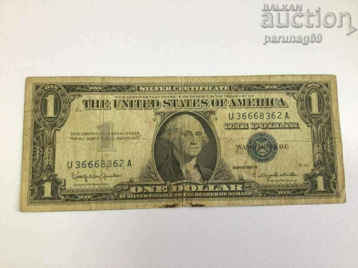 SUA 1 dolar 1957 STAMPA ALBASTRĂ