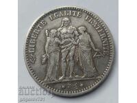 Moneda de argint 5 Franci Franța 1876 K #141